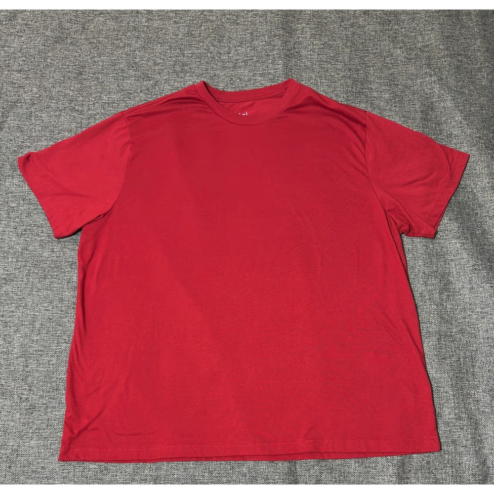 George Mens 3XL T Shirt Red Short Sleeve Recycled Blend Plain Crew Neck